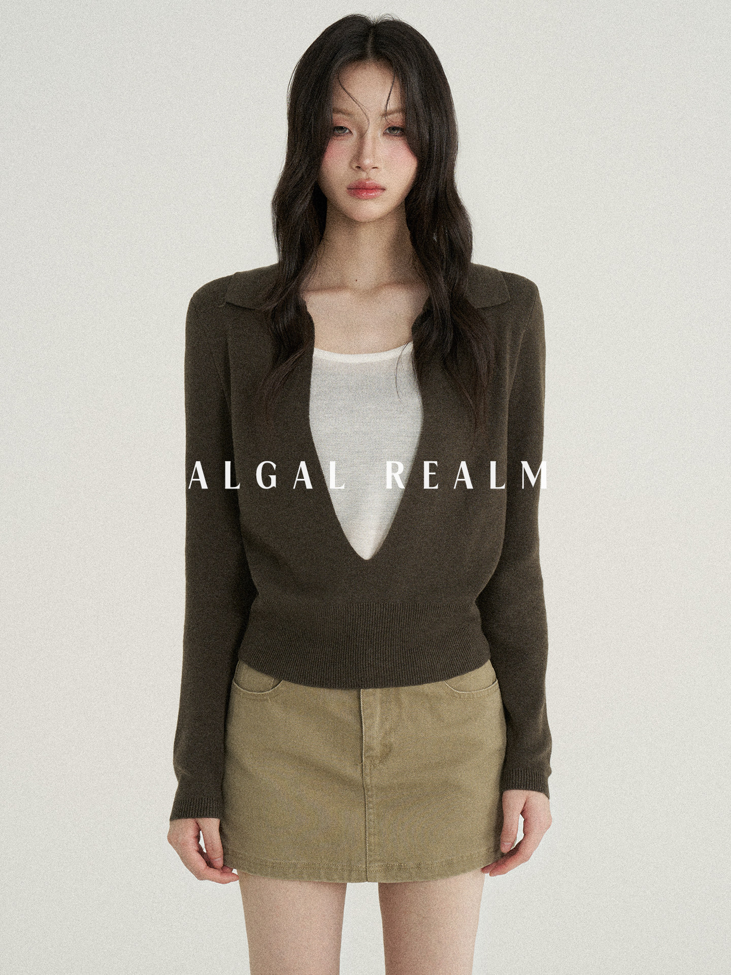 Quality Faux Two-Piece Lapel Knit Sweater Top for Women Spring and Autumn - Image 2