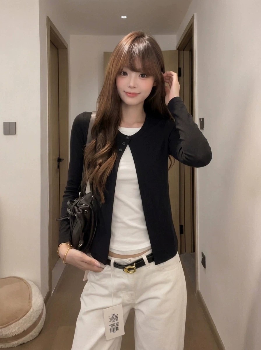 Women's Color Block Faux Two Piece Knit Top Casual Early Autumn Pullover - Image 3