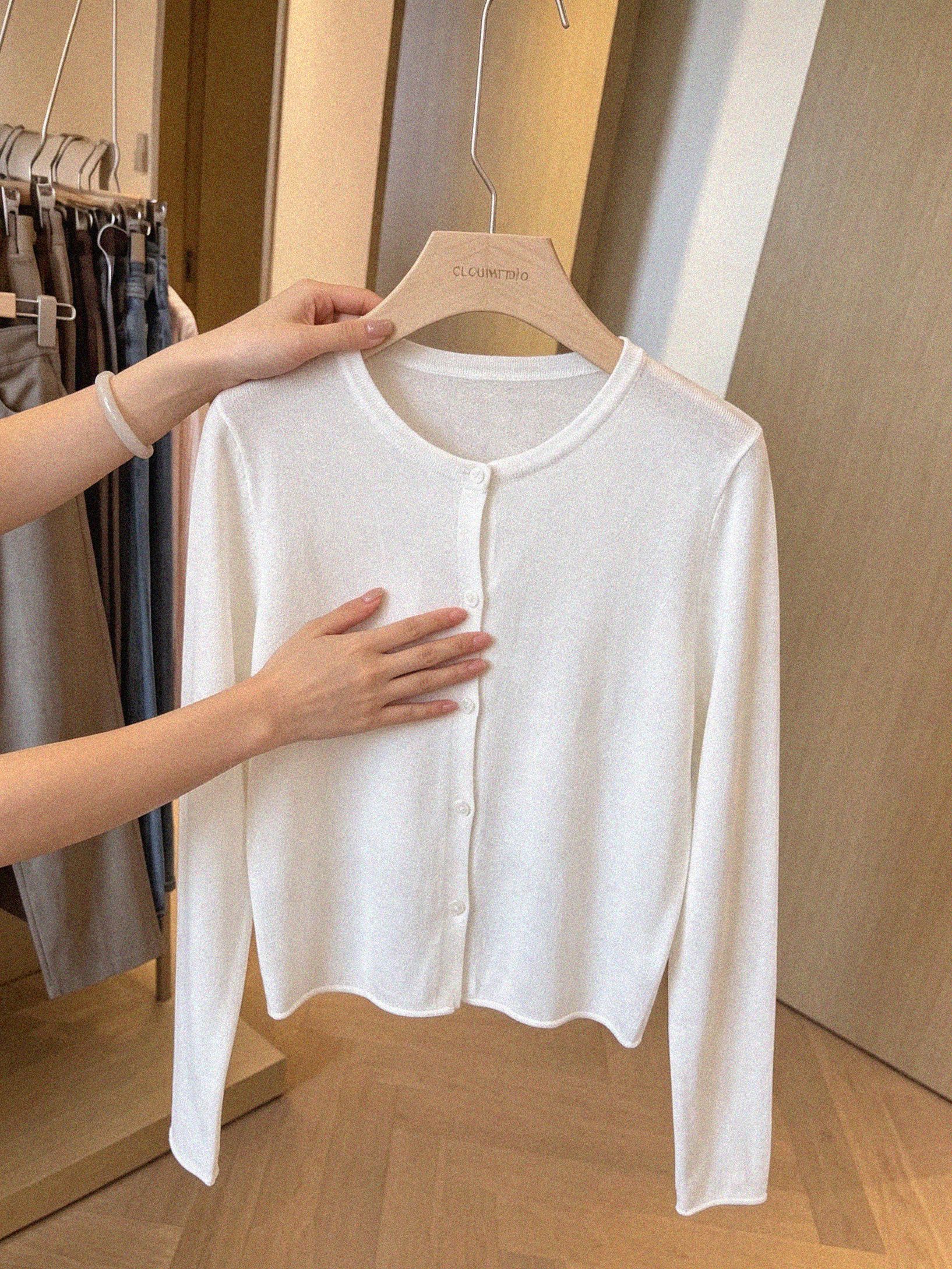 Women's Long Sleeve Knit Cardigan Top Early Autumn Casual - Image 4