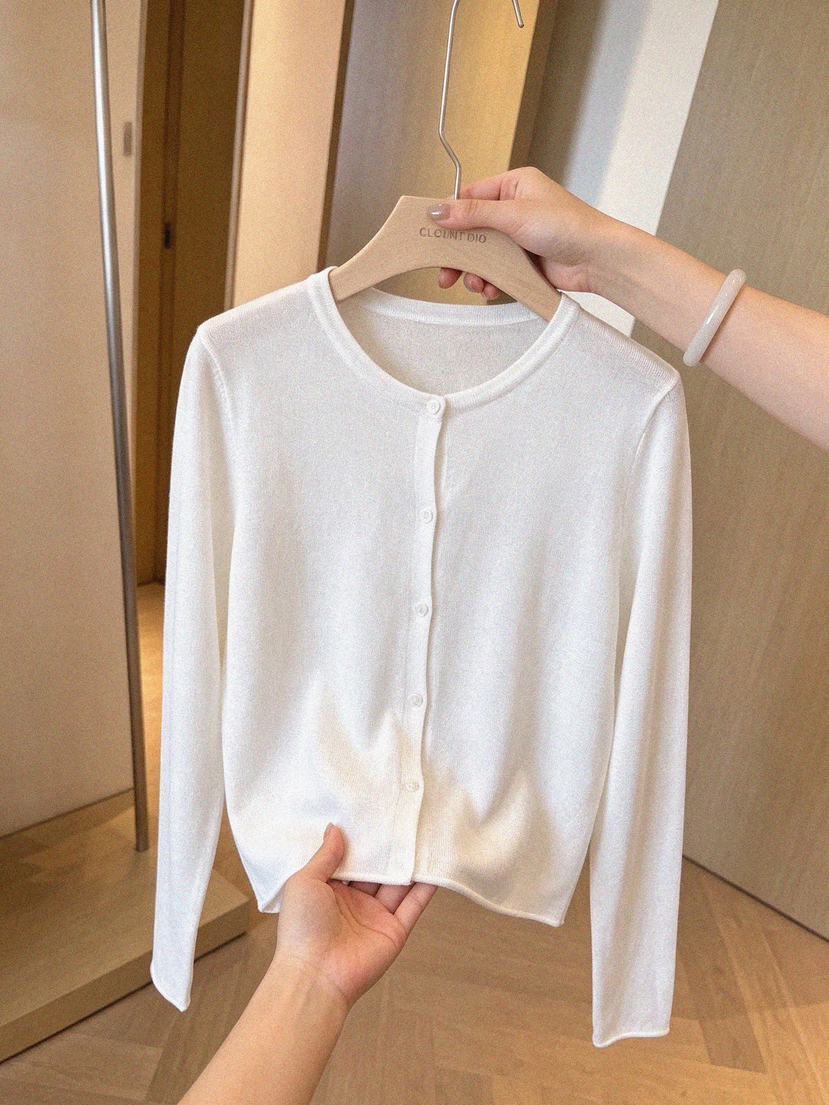 Women's Long Sleeve Knit Cardigan Top Early Autumn Casual - Image 2