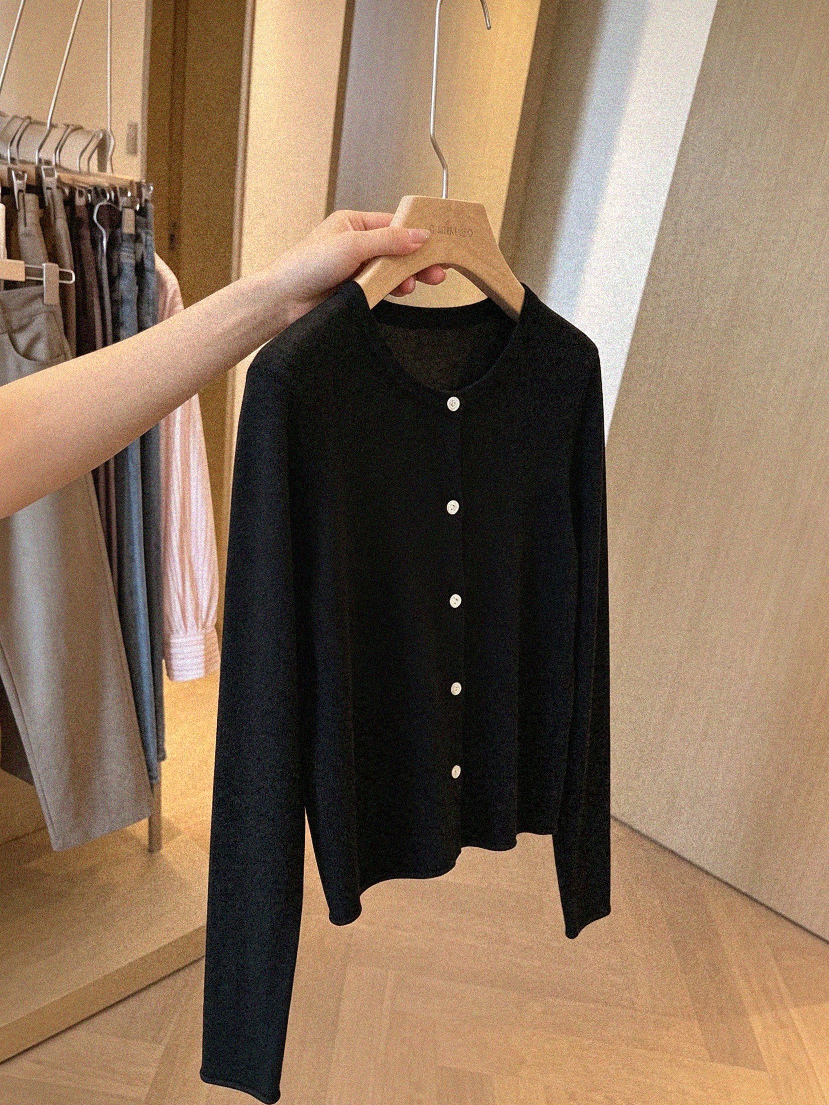 Women's Soft Round Neck Long Sleeve Knit Cardigan Top - Image 4