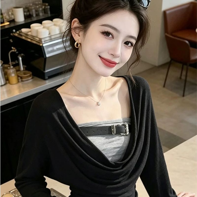 Women's Two-Piece Long Sleeve Top Set Slim Fit Korean Style - Style b9169e