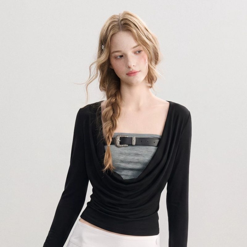 Women's Two-Piece Slim Fit Long Sleeve Top Set Korean Style - Style 41f233 - Image 3