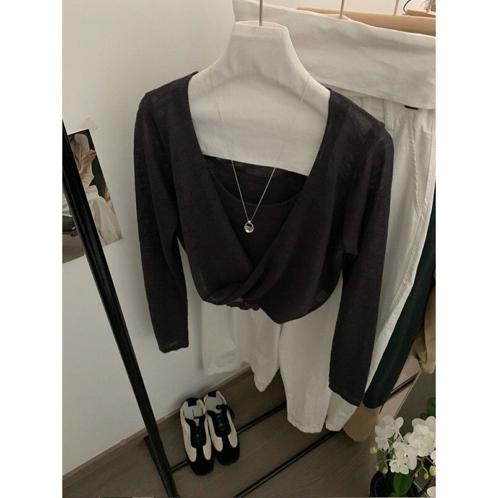 Loose Breathable Two-Piece Set Korean Slimming Paper-Thin Outfit New Season Youthful Pure Allure - Image 4